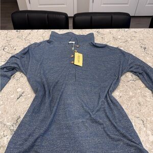 Blue Long Sleeve Top with Button Details Pj Set